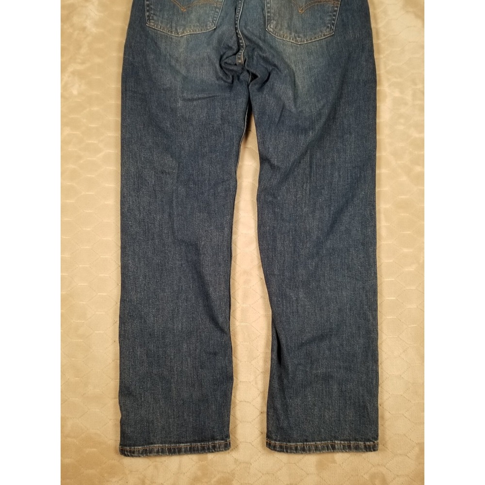 Levis 505 Straight Leg Medium Wash Jeans Fades Tag 36x32 Fits 36x31 See Pics - Picture 13 of 16